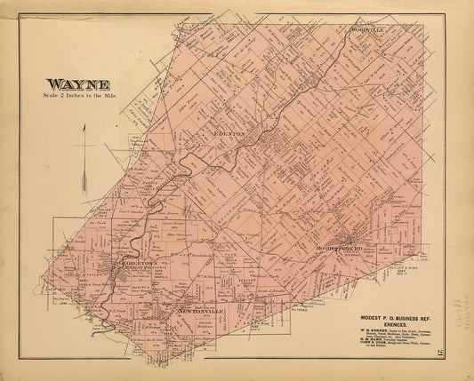 1891. Wayne Township, Clermont County map.