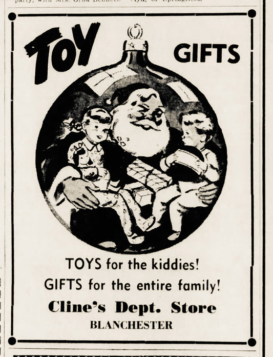 1946. Cline's Christmas Ad.