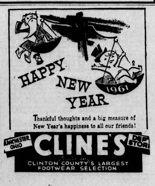 1960. Cline's New Year Ad.