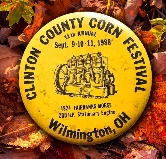 1988 Clinton County Corn Festival button.