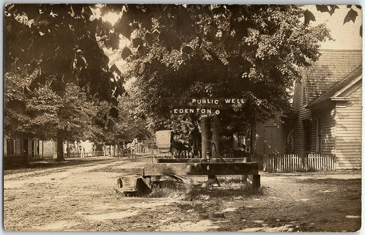 Circa 1910s. Public Well. Edenton, Ohio.