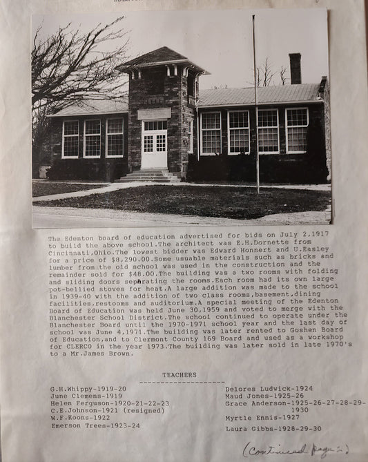 Edenton New Schoolhouse History.