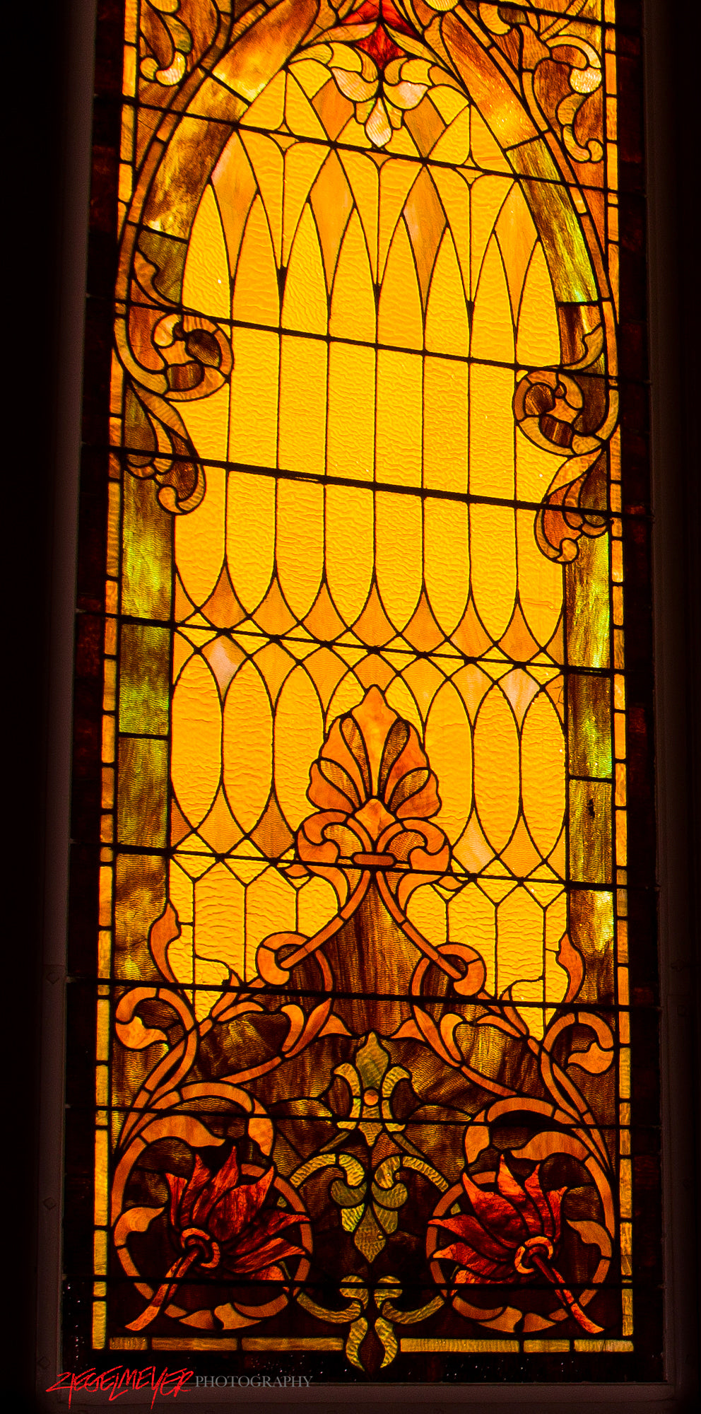 1897. Stained Glass Window of Grace United Methodist Church. Blanchest