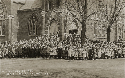 1915. Sunday School at Grace United Methodist Church. Blanchester.