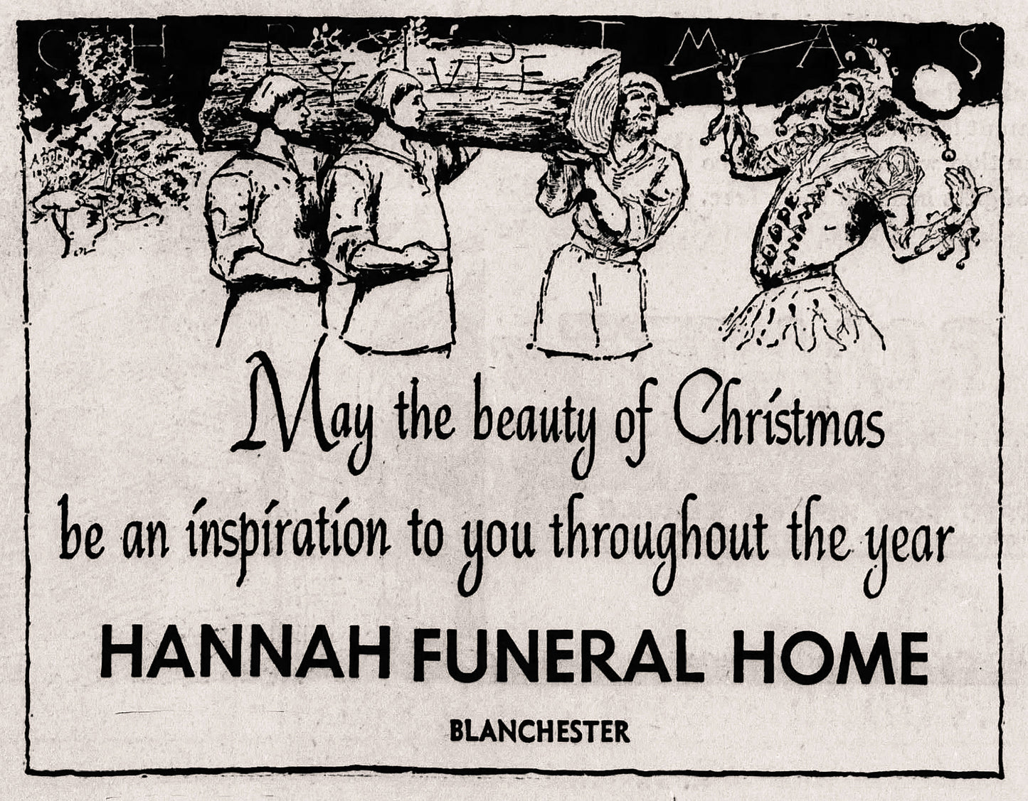 1960. Hannah Funeral Home Christmas ad.