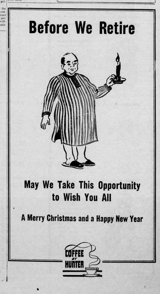 1954. Hunter Coffee Christmas ad.