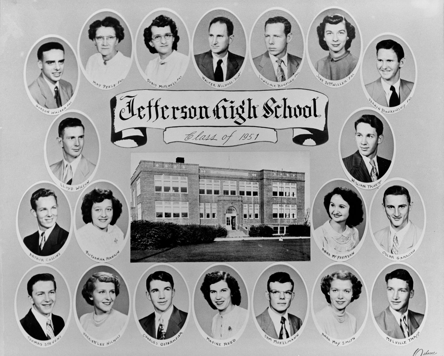 Jefferson High School 1951 Class Photo.