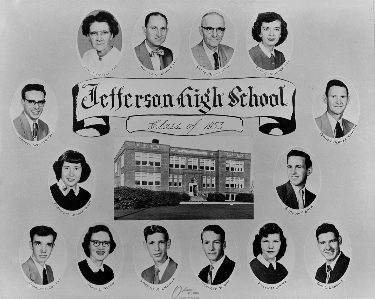 Jefferson High School 1953 Class Photo.