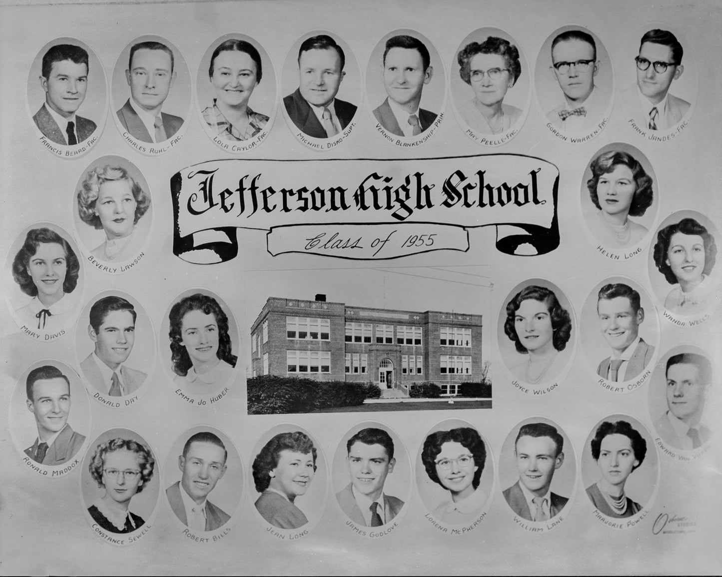 Jefferson High School 1955 Class Photo.