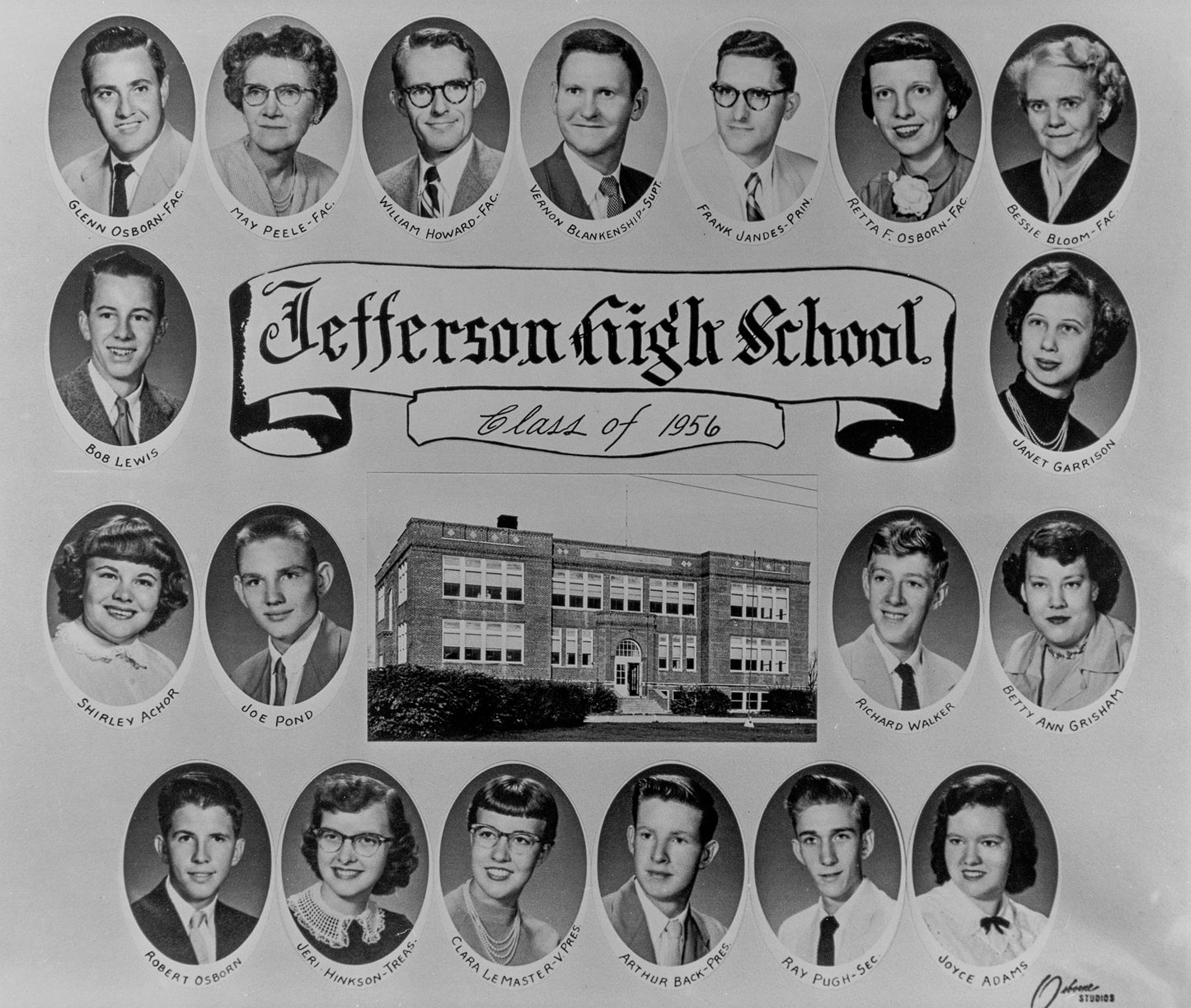 Jefferson High School 1956 Class Photo.