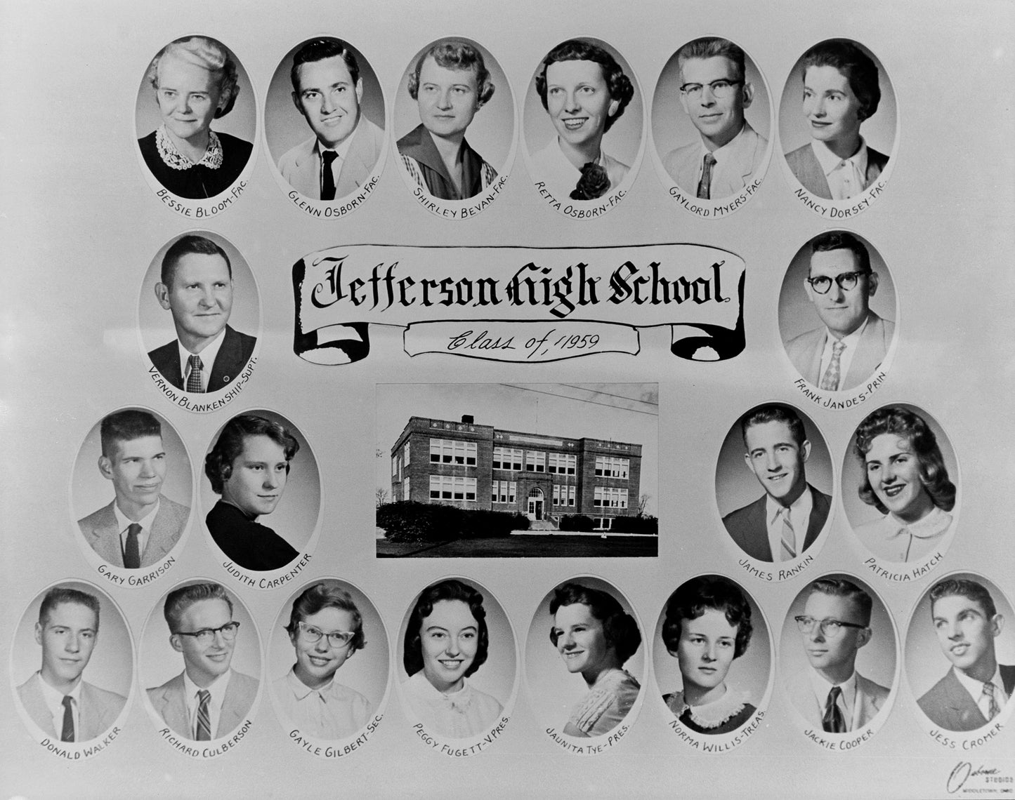 Jefferson High School 1959 Class Photo.