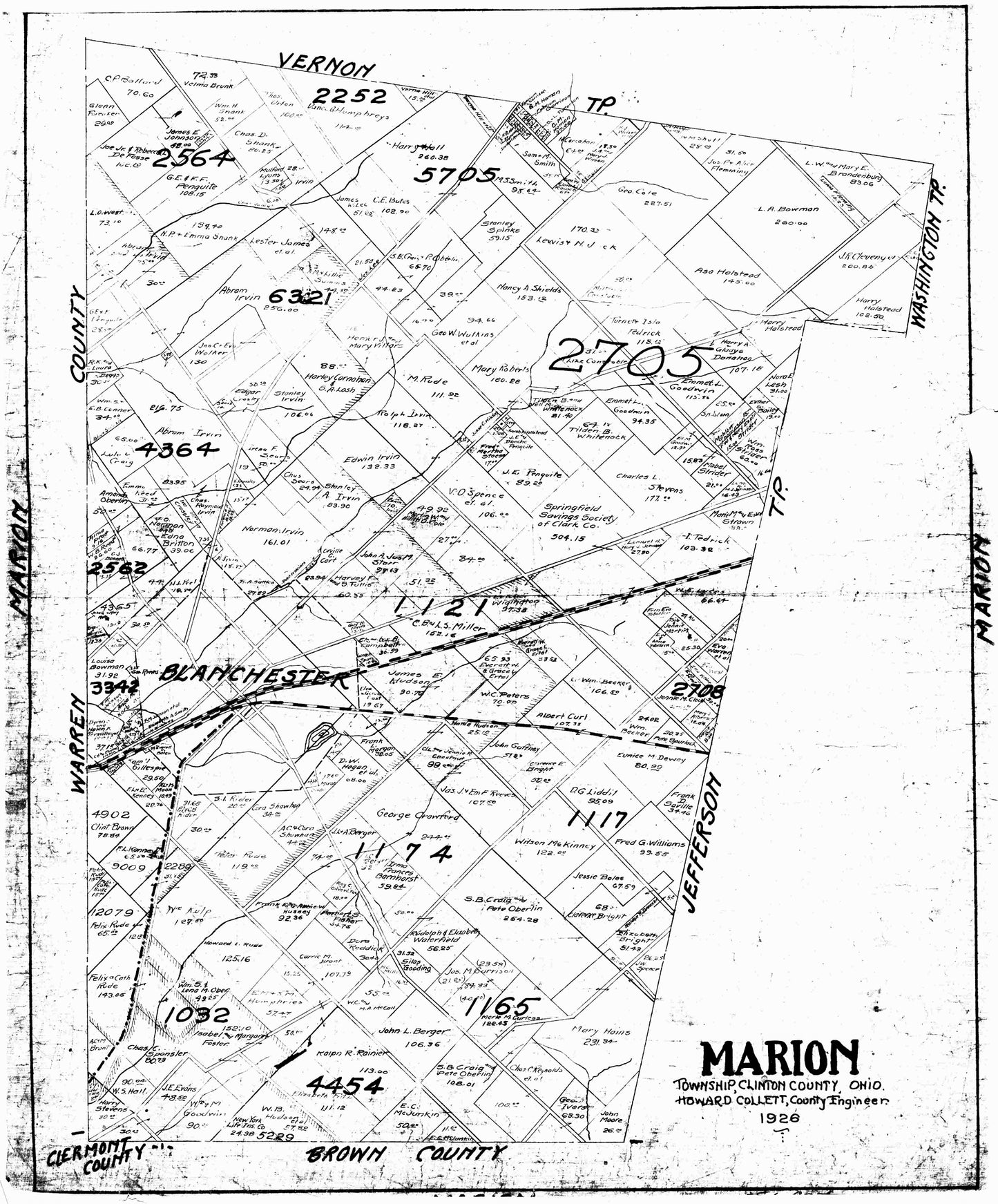 1926. Marion Township-Clinton County, Ohio map