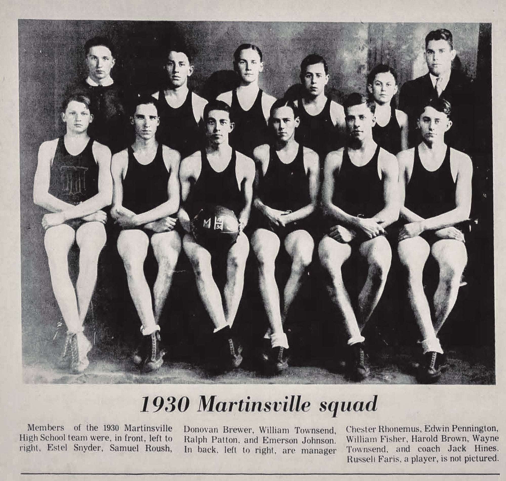 1930. Martinsville High School Basketball Team. – Blanchester Area ...