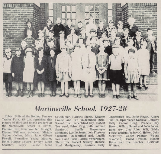1927-1928. Students At Martinsville School.