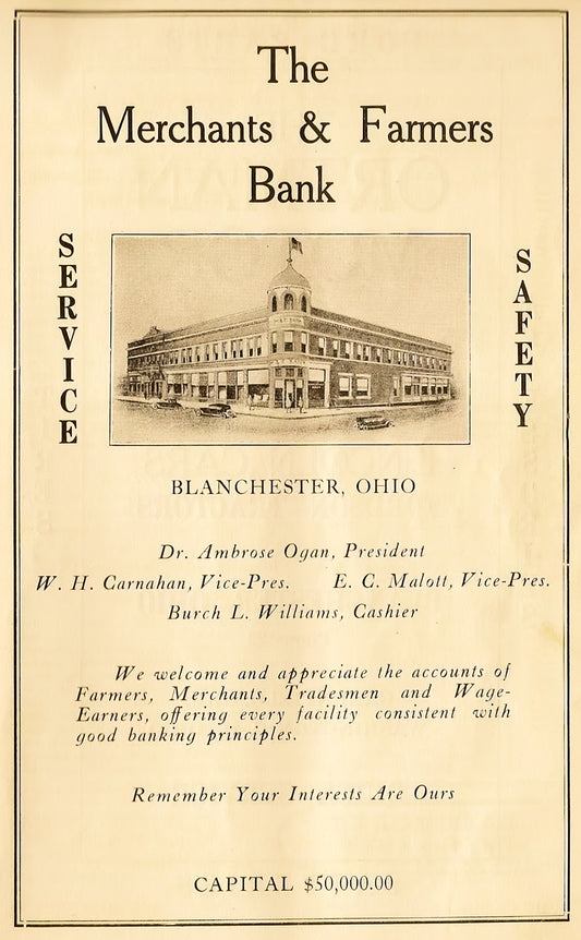 Merchants & Farmers Bank ad.