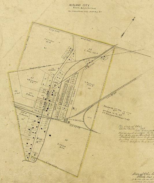 1887. Map of Midland City.