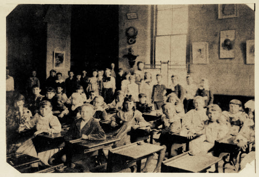 Interior of Midland School with Students.