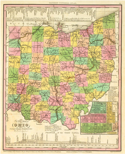 1836 Ohio Map.