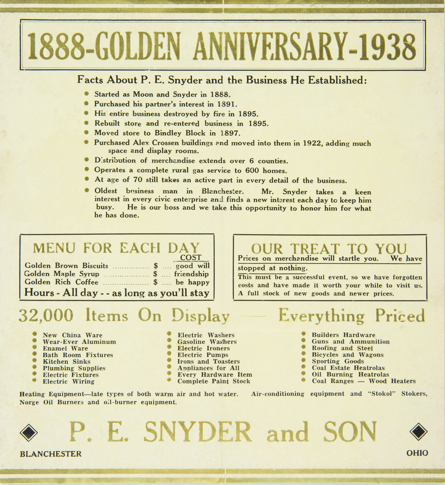 P.E. Snyder 50th Anniversary Brochure.