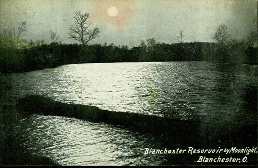 1909 Blanchester Reservoir by Moonlight.