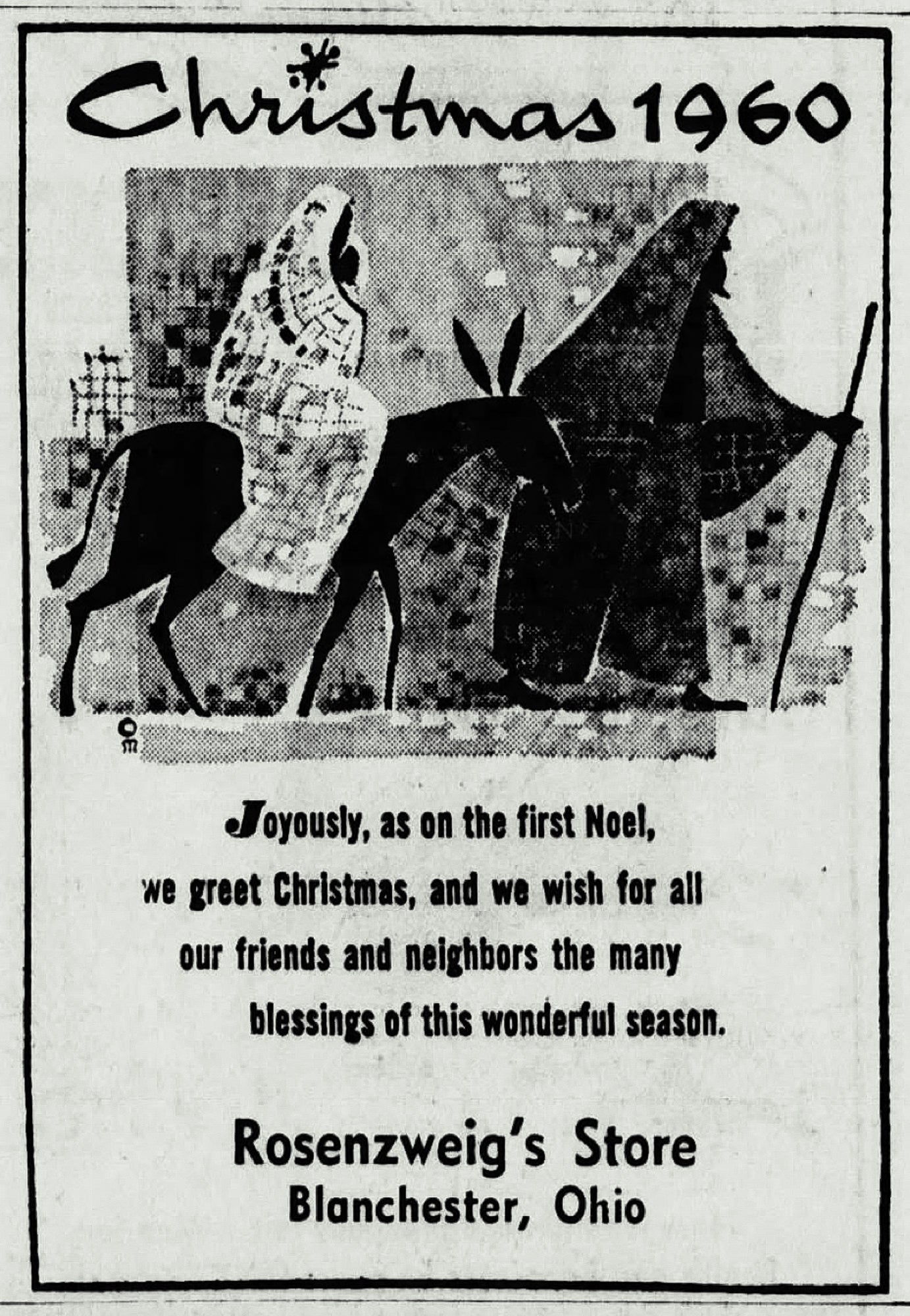 1960. Rosenzweig's Christmas Ad.