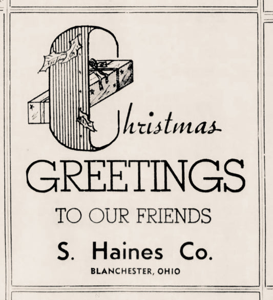 1946. S. Haines & Company Christmas ad.