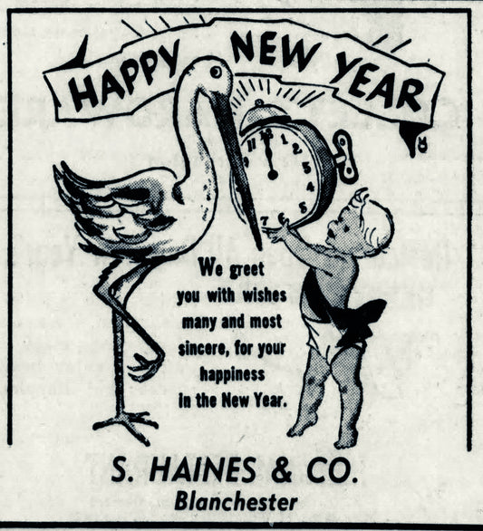 1959. S. Haines & Co. New Year ad.