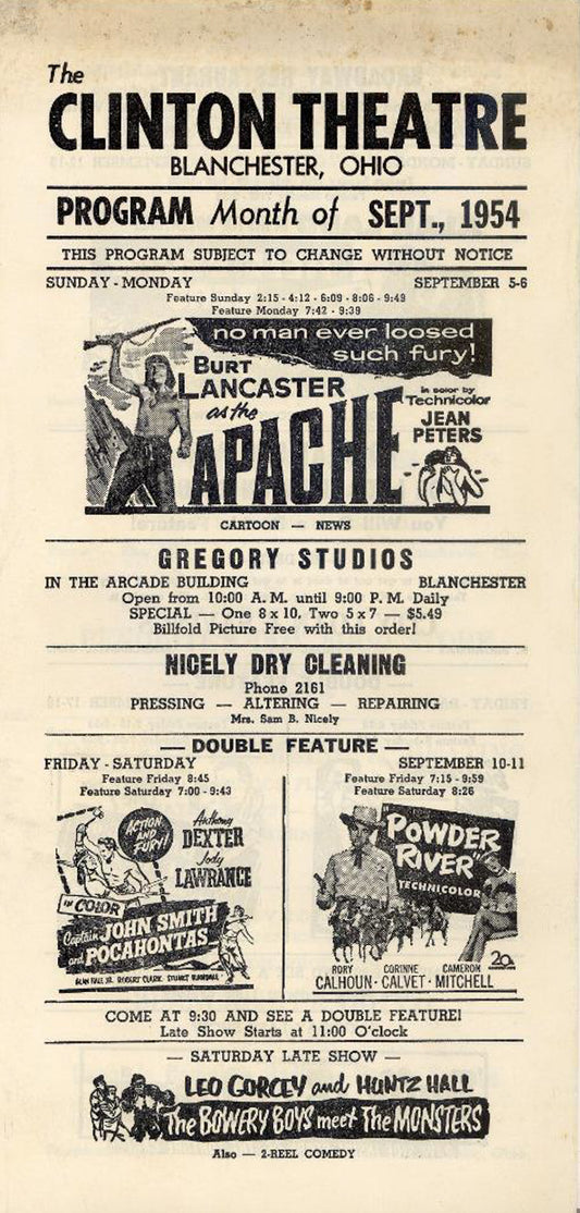 1954. Clinton Theatre Program.