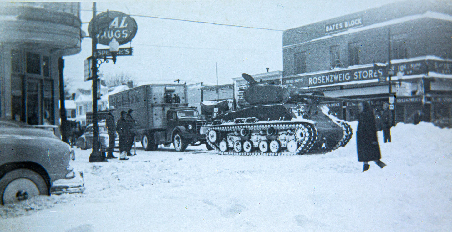 1950 Snowstorm. Main Street and Broadway. Blanchester.