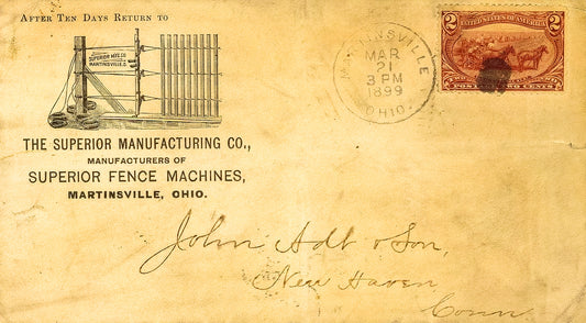 1899. Superior Manufacturing Company envelope. Martinsville.
