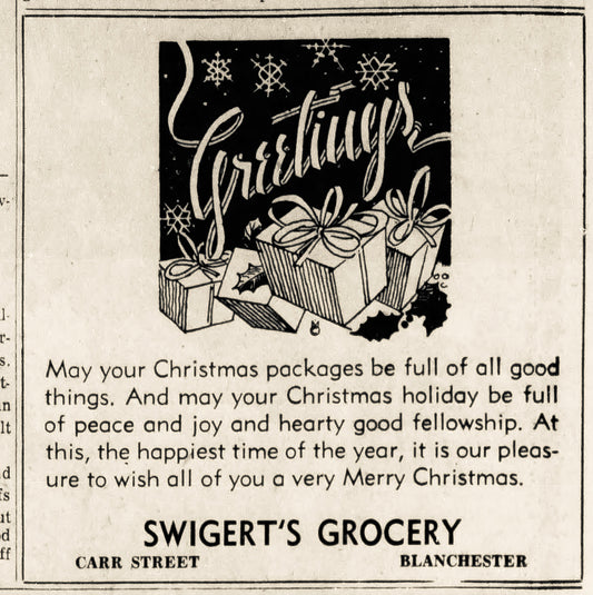 1954. Swigert's Grocery ad.