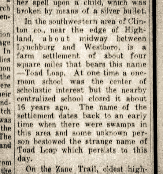 1942. Toad Lope School article.