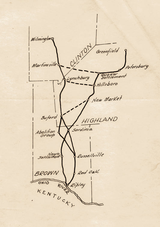 1860s Underground Railroad map.