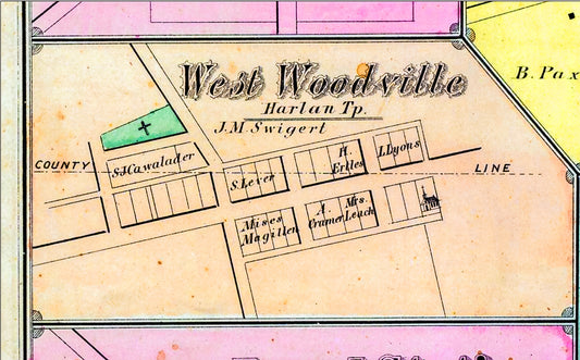 1876. West Woodville Map.