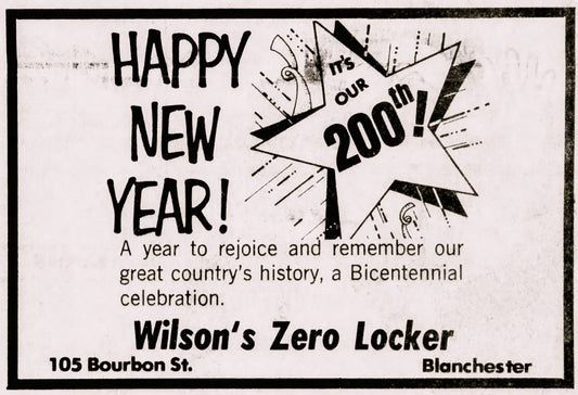 1954. Wilson's Zero Locker New Years Ad.