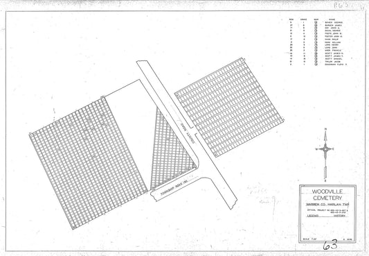 Woodville Cemetery WPA Veteran's Map.